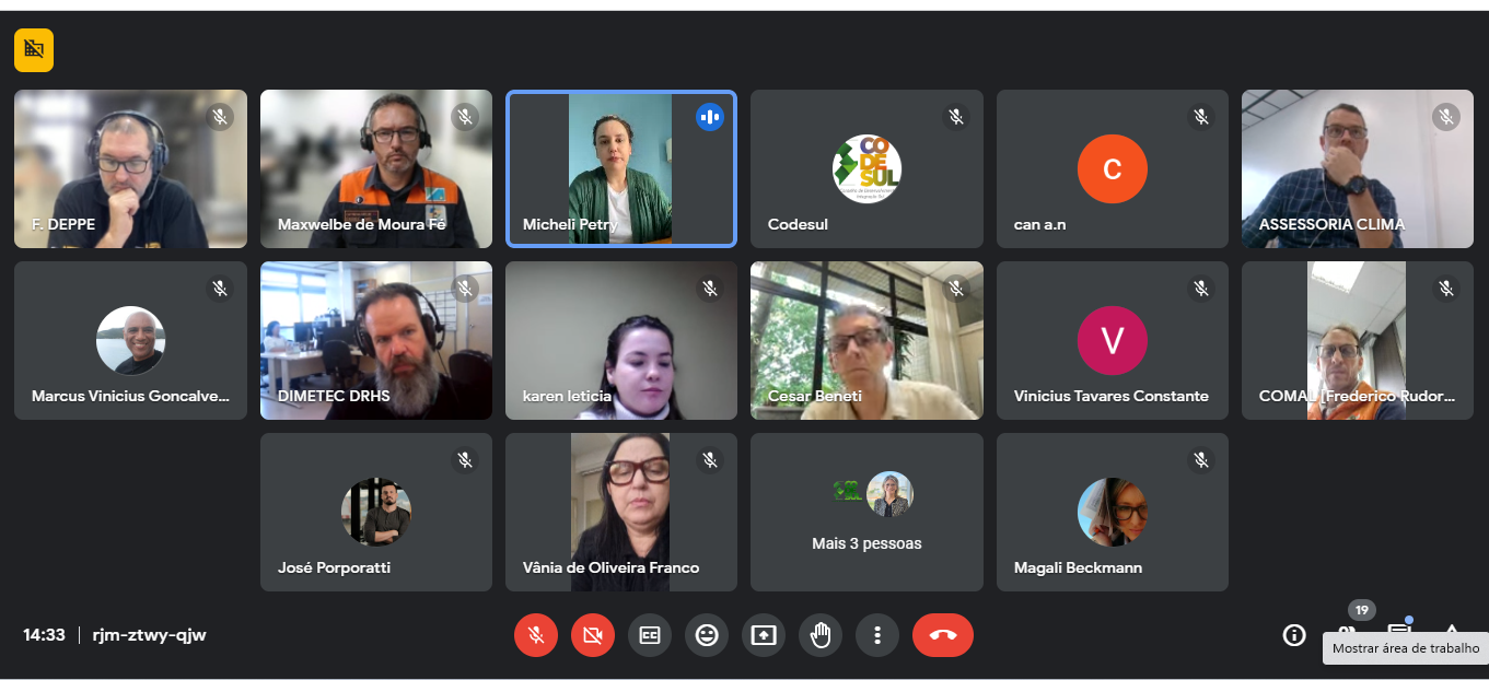 Grupo de Trabalho do Clima, que reúne estados do Codesul, realiza primeira reunião
